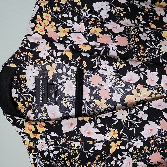 Liz Claiborne Spring Office Tie Neck sleeveless floral top XXL - Picture 3 of 6